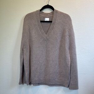 Anine Bing Rosie V-Neck Cashmere Sweater - Taupe